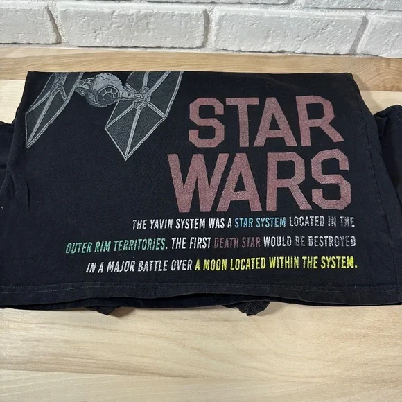 Star Wars Death Star and Tie Fighters T-shirt boys size XL - Picture 3 of 7